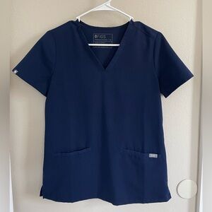 FIGS XS Navy Casma 3-Pocket Scrub Top